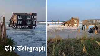 North Carolina beach house collapses into the ocean [upl. by Schwing497]