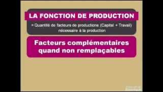 Cours déconomie Terminale ES Chapitre 12 Les Fonctions de Production [upl. by Iegres]