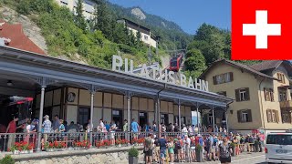 🇨🇭 Round trip Alpnachstad  Pilatus Kulm on Pilatusbahn 🇨🇭 [upl. by Arlyne]