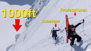 To fall or not to fall a thousand feet joining pro skier at work [upl. by Legnaesoj686]