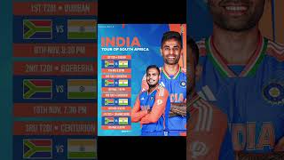 India Vs South Africa Match Schedule cricket india indvssa shorts trending youtubeshorts ipl [upl. by Sillaw558]