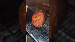 Smoked Ham for today and turkey tuhmorrow hahaha backyard food cooking thanksgiving [upl. by Yknarf]