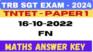 TRB SGT 2024  TNTET 2022  161022 FN  Maths Explanation key  Shortcut tricks [upl. by Novla]