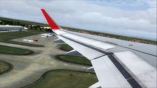 FSX HD  Airbus A320 Sharklets Indonesia AirAsia Wingview TakeOff at SoekarnoHatta [upl. by Eniruam]