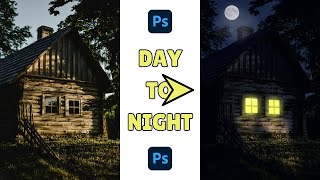 Convert Day Scene to Night Time Adobe Photoshop  Full Tutorial [upl. by Laroc]