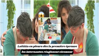 Le Meilleur Pâtissier  Laëtitia en pleurs dès la première épreuve les internautes réagissent [upl. by Anelem]