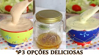 3 MOLHOS PARA SALADA FÁCEIS E GOSTOSOS  RECEITAS QUE AMO [upl. by Anev697]