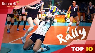 TOP 10 BEST and LONGEST Womens Volleyball Rallies  Volleyball Rally ● BrenoB ᴴᴰ [upl. by Aelc]