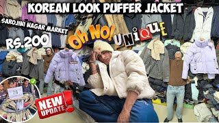 Korean Look Puffer Jacket At 200Rs🤯Sarojini Nagar Market Delhi 2024 Varsity Jackets Leather Jacket [upl. by Chemosh]