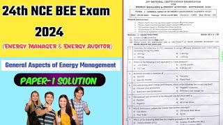 24th Energy Manager Paper1 Solution l BEE Exam Paper Solution 2024 [upl. by Giralda818]