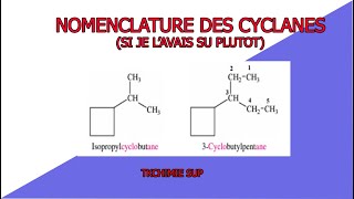 NOMENCLATURE DES CYCLANES OU CYCLOALCANES OU CYCLOPARAFFINE méthode simpliste [upl. by Dillon]