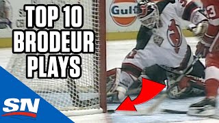 Top 10 Martin Brodeur Plays of His Career [upl. by Anawahs161]