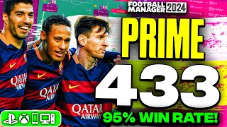 PRIME MSN Barcelona FM24 Tactic  95 Win Rate  3 Goals Per Game [upl. by Bills]