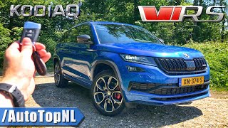 SKODA KODIAQ RS 20 BiTDI REVIEW POV Test Drive on AUTOBAHN amp ROAD by AutoTopNL [upl. by Ffilc918]