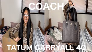 COACH PURSE UNBOXING TATUM CARRYALL 40 Vlogmas🎄 Coach [upl. by Eniamurt]