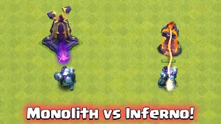 Monolith vs Inferno Tower  Clash of Clans [upl. by Rika]