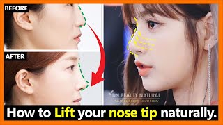 Only 2 Steps How to Lift your nose tip Reshape your nose tip up naturally  Nose lift Exercises [upl. by Nibla]