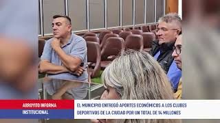 El municipio entregó aportes económicos a clubes deportivos de la ciudad [upl. by Fayth227]