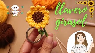 llavero de girasol 🌻  Flores tejidas a crochet  Tejidos Pennys ens [upl. by Onairam]