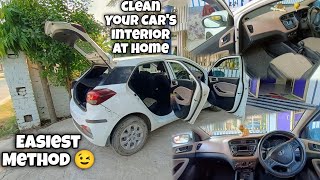 Clean Your Cars Interior in Just 10 Minutes Only 😎  Without Any Equipments  Clean Car at Home [upl. by Laemsi68]