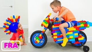 Vlad et Nikita conduisent un vélo de course pour enfants et s’amusent avec des jeux [upl. by Dominic]