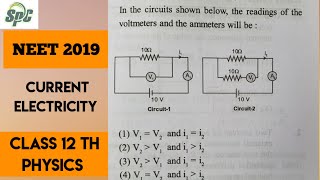 In the circuits shown below the readings of voltmeters and the ammeters will be   NEET 2019 [upl. by Ialokin]