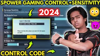 UPDATE 32 SPOWER GAMING NEW BEST SENSITIVITY  CODE AND BASIC SETTING CONTROL PUBG MOBILE [upl. by Malloch]