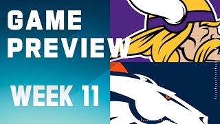 Minnesota Vikings vs Denver Broncos  2023 Week 11 Game Preview [upl. by Elicia]