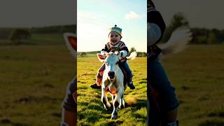 🤣 RISA CONTAGIOSA BEBE MONTANDO ANIMALES 🥰 futurismovisual ia animalsoftiktok bebe [upl. by Miahc]