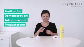 Intramuscular Progesterone Medication Demonstration [upl. by Emilie]