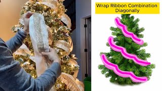 How To Decorate A Christmas Tree With Ribbons Easy and Beautifulthe 5 Best Way To Decorate Tree [upl. by Desiri]