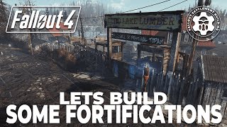 Fallout 4 Settlement Building Fortifying Echo Lake Lumber in Far Harbor [upl. by Olzsal603]