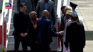 African Union Chairperson amp President of the Union of Comoros Azali Assoumani arrives in Delhi [upl. by Nelad]