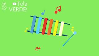 Xilofone Tela Verde  Green Screen Xylophone  Chroma Key [upl. by Erna242]