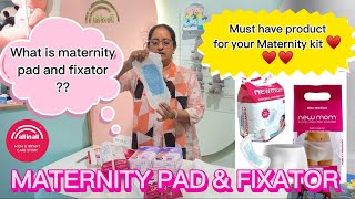 MATERNITY PAD AND PAD FIXATOR 💕 Maternity kit essential  All in all mom amp infant care store [upl. by Annayrb]