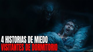 4 historias de MIEDO Visitantes de dormitorio [upl. by Nadabas]