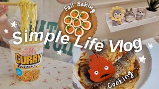 Cozy fall days 🍁 baking cookies amp Totoro apple pie cooking homemade meals hobbies homebody vlog [upl. by Ajtak]