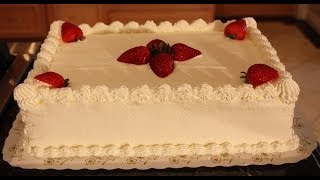 White sheet cake decoration [upl. by Zipah]