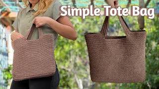 Simple Crochet Tote Bag Tutorial [upl. by Geer]