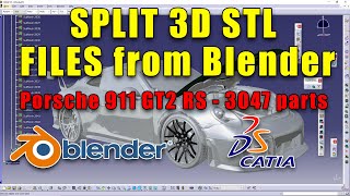 Split 3D models in STL format from Blender to CATIA V5 [upl. by Aoket]