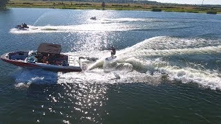 Pro Wakesurfing behind 2017 G23 Nautique [upl. by Dylana831]