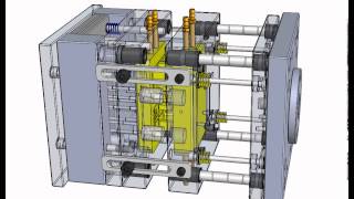 Three Plate Mould Opening Animation [upl. by Fitton]