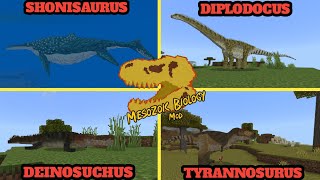 50 Dinosaurus Di MCPE Addon Dinosaurus Yang Ada Edisi GenderMESOZOIC BIOLOGY [upl. by Emlynn]