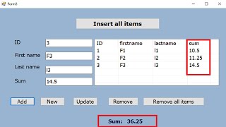 How to get the sum of all values in a specific column of a ListView in VBNet [upl. by Analrahc12]