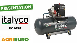 Compresseur rotatif à vis Italyco KV 5270  Présentation [upl. by Yorztif37]