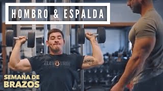 RUTINA DE ESPALDA Y HOMBROS Semana enfoque Brazos  GYMTOPZ [upl. by Lothario]