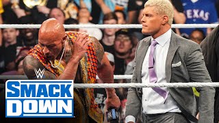 Cody Rhodes SLAPS The Rock in heated exchange SmackDown highlights March 8 2024 [upl. by Gonyea178]