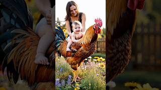 Nice day with rooster and baby shorts roosters cute [upl. by Einohtna]