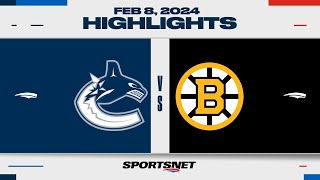 NHL Highlights  Canucks vs Bruins  February 8 2024 [upl. by Walford]