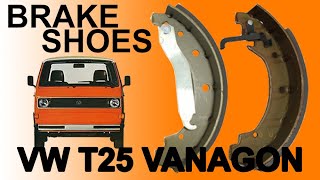 VW T25 Vanagon Rear Brake Shoe Replacement amp Adjustment T3 [upl. by Knowle864]